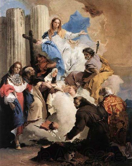 Giovanni Battista Tiepolo The Virgin with Six Saints Norge oil painting art